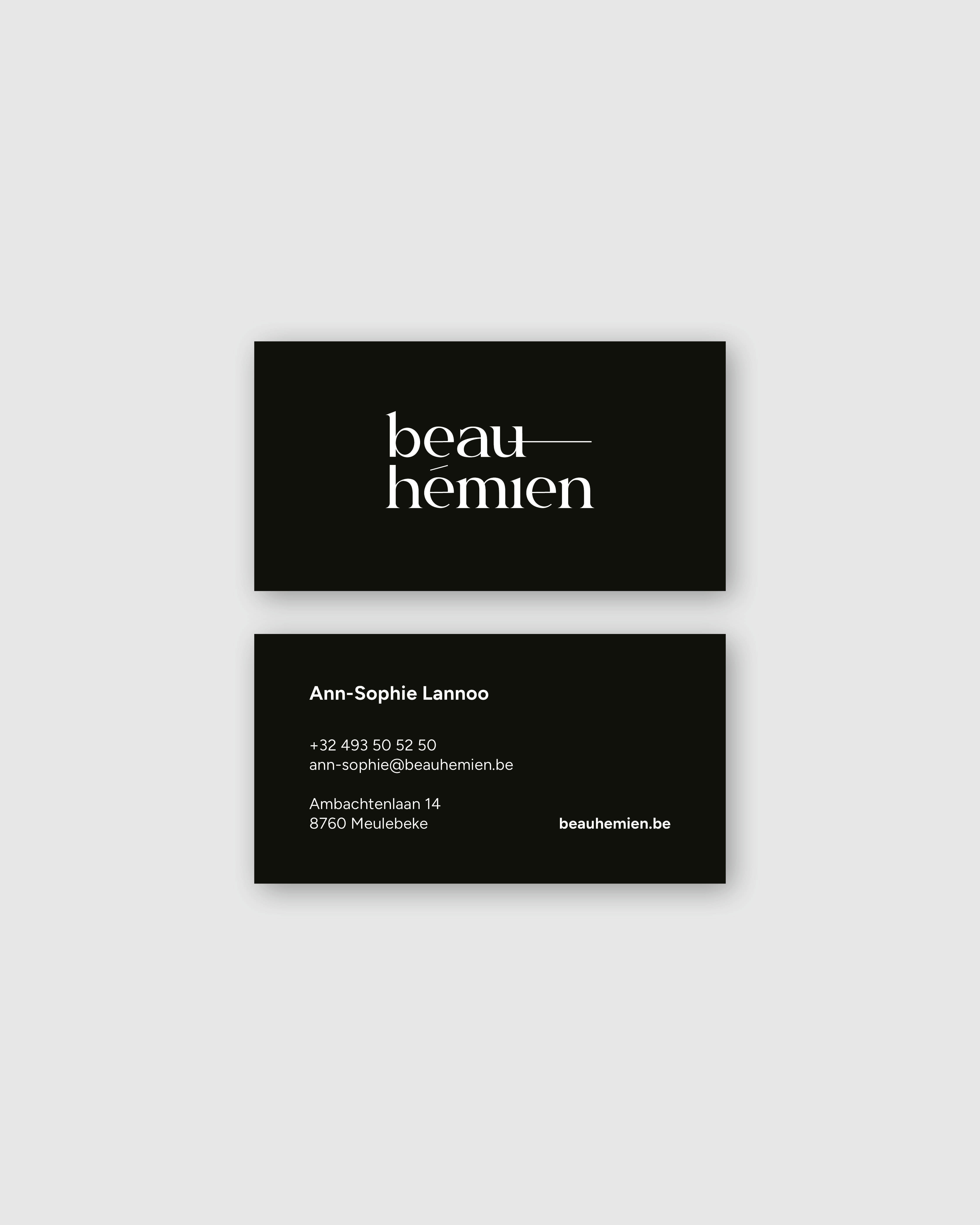 Mockup visitekaartjes Beauhémien