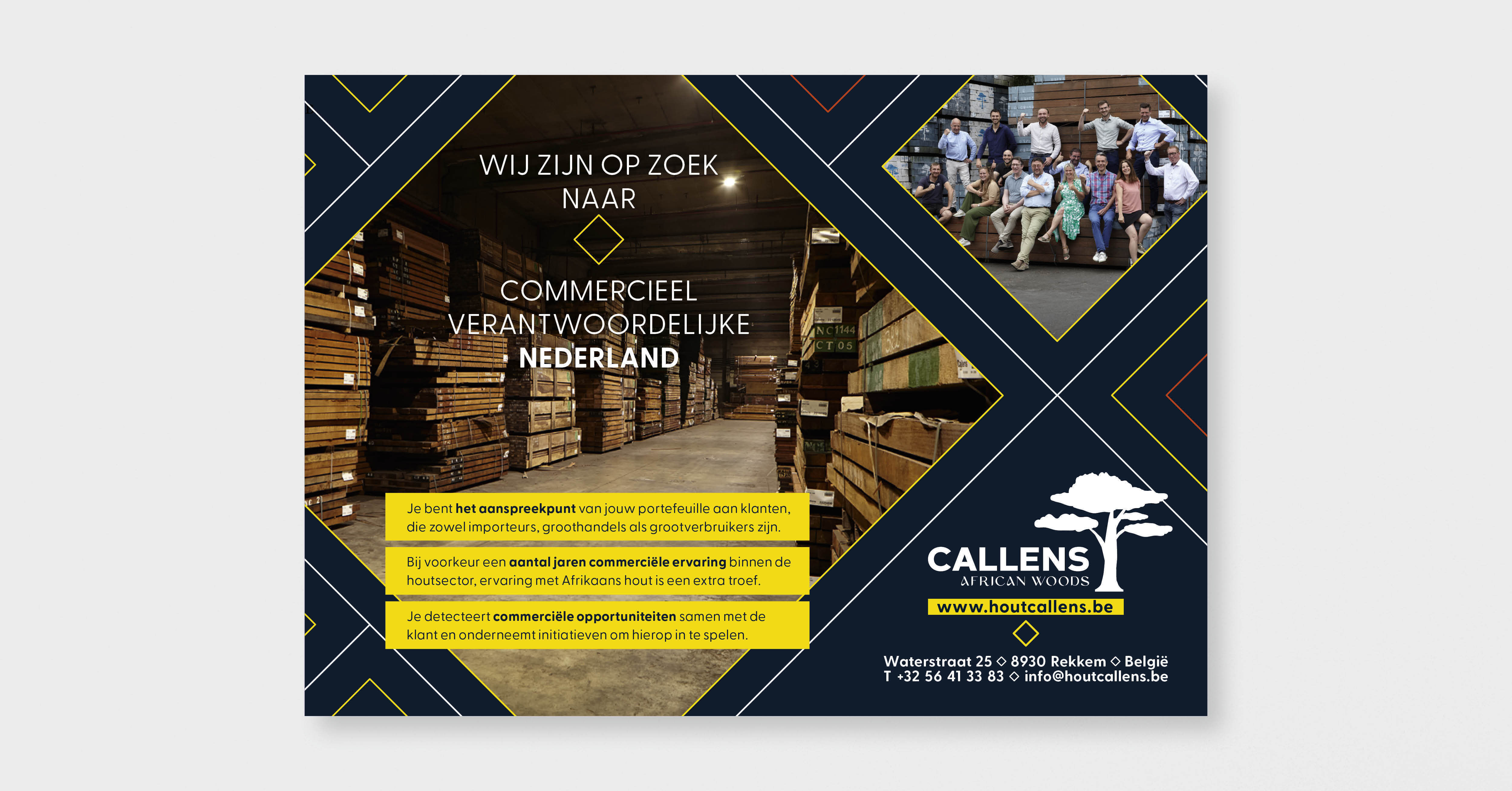 voorbeeld van een personeelsadvertentie voor een commercieel verantwoordelijke