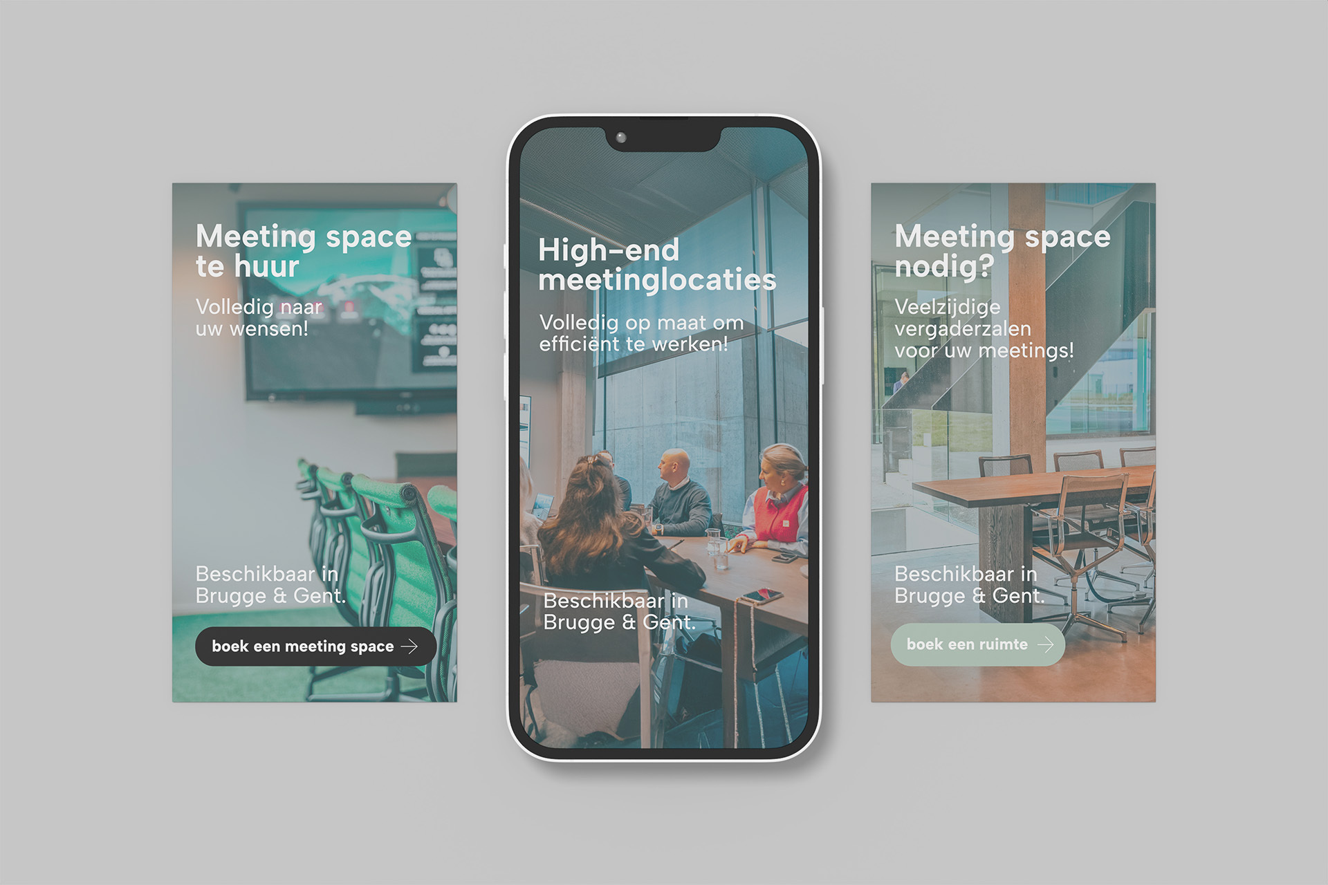Een mock-up van social media ads op een telefoonscherm
