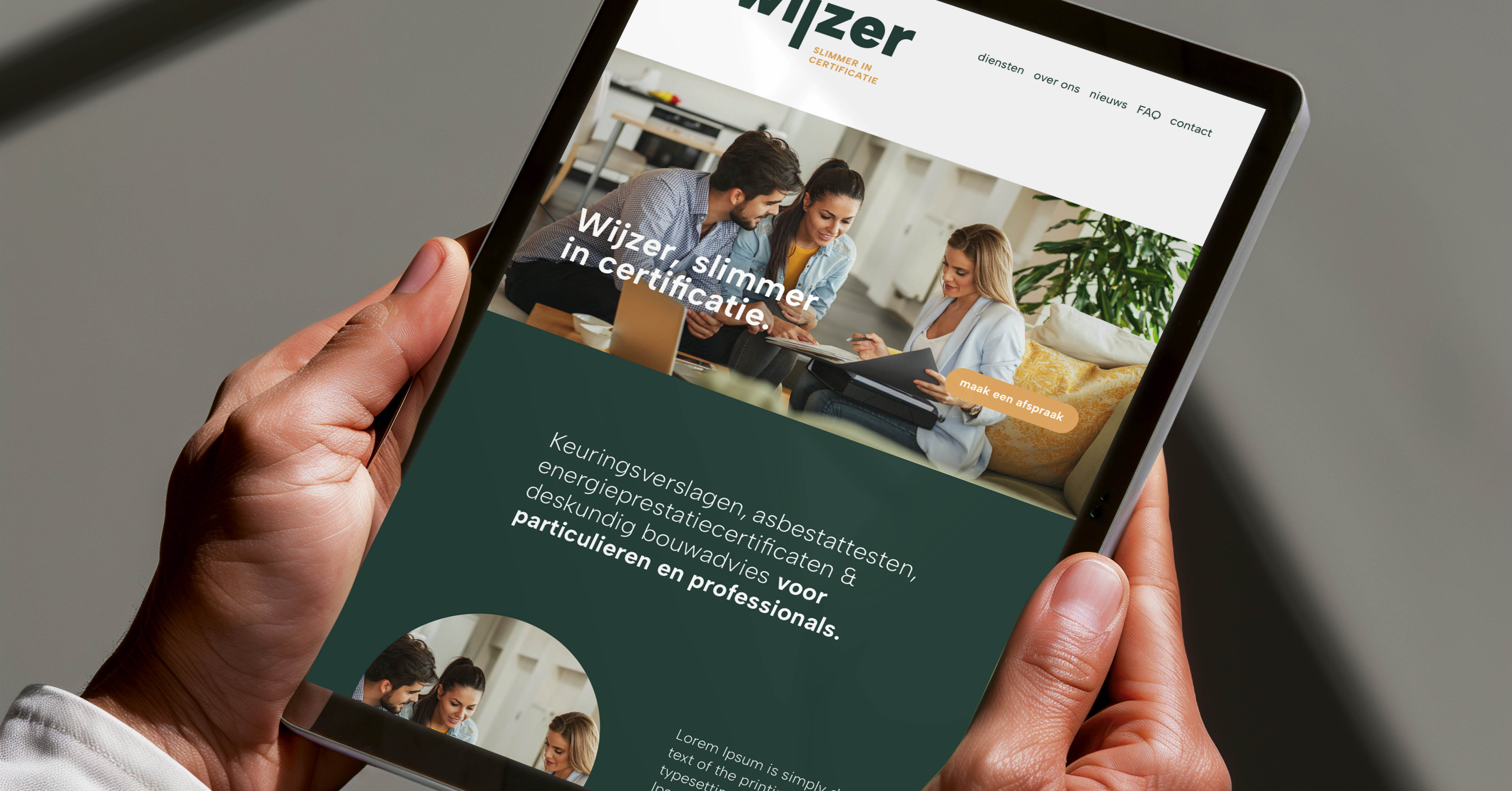 Website Wijzer op tablet